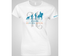 TSHIRT women horse riding white