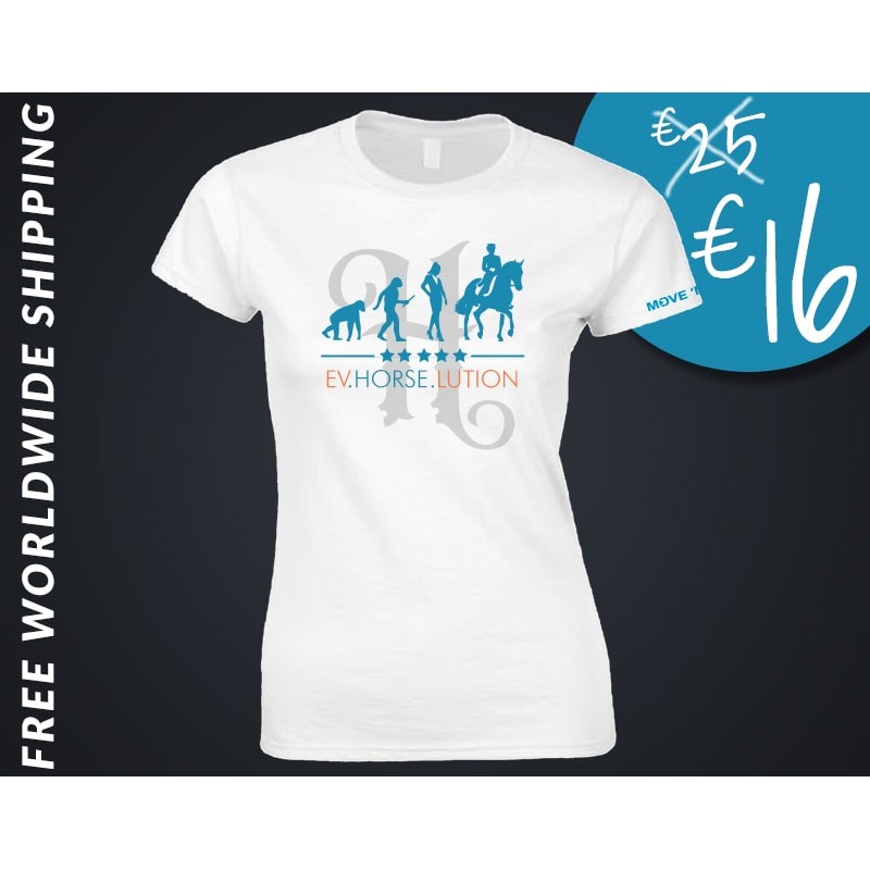 TSHIRT women horse riding white
